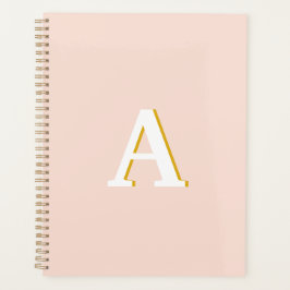 Initiaal Monogram Blush Roze  Typografie Pla Planner