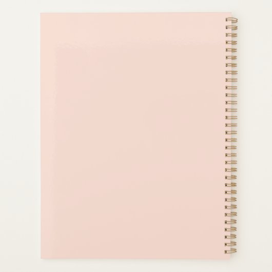 Initiaal Monogram Blush Roze  Typografie Pla Planner (Achterkant)