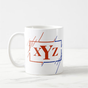 Initiaal Monogram bruin Blauwe Slagen X Y Z wijzig Koffiemok