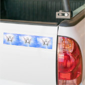 Initiaal Monogram C met Angel Wings, Halo Clouds Bumpersticker (Op Truck)