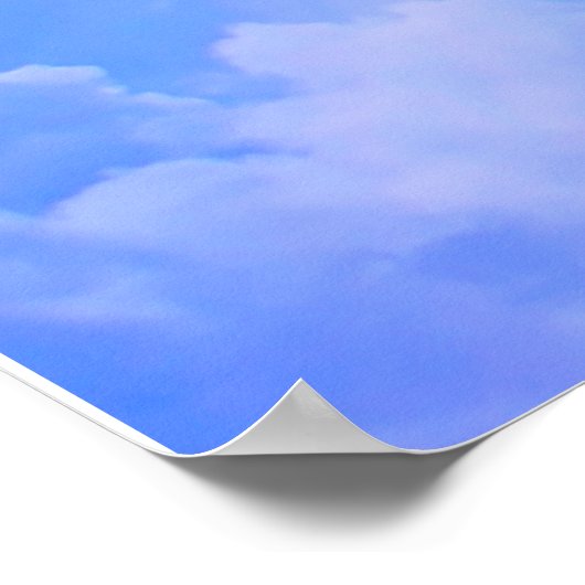 Initiaal Monogram C met Angel Wings, Halo Clouds Poster (Hoek)