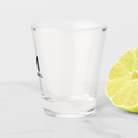 Initiaal Monogram Eenvoudige Sjabloon Elegant Mode Shot Glas (Rechts)