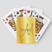 Initiaal Monogram Elegant Faux Gold Sjabloon Aange Pokerkaarten (Achterkant)