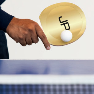 Initiaal Monogram Elegant Sjabloon Glamour Gold Tafeltennisbatje