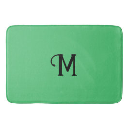 Initiaal Monogram Emerald Jewel Tone Solid Color Badmat