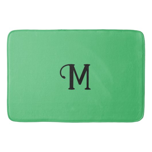 Initiaal Monogram Emerald Jewel Tone Solid Color Badmat (Voorkant)
