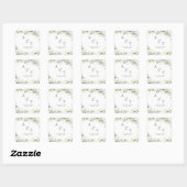 Initiaal Monogram Eucalyptus Botanicals Groeneleme Vierkante Sticker (Vel)