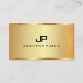 Initiaal Monogram Faux Gold Modern Professional Visitekaartje (Voorkant)