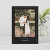 Initiaal Monogram Fotobruiloft Dankjewel Kaart (Staand voorkant)