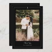 Initiaal Monogram Fotobruiloft Dankjewel Kaart (Voorkant / Achterkant)