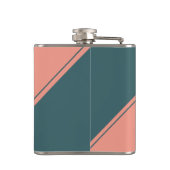 Initiaal Monogram Geometrisch Diagonaal Groen Heupfles (Achterkant)