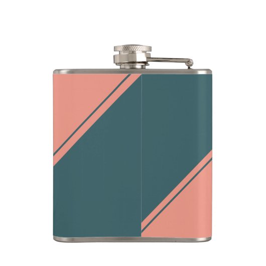 Initiaal Monogram Geometrisch Diagonaal Groen Heupfles (Achterkant)