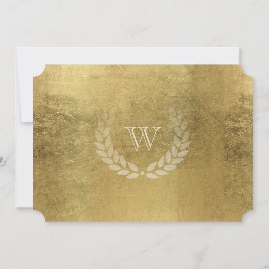 Initiaal Monogram Gold Foil Effect Foto Afstuderen Kaart (Achterkant)