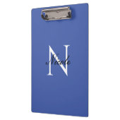 Initiaal monogram handgeschreven eigen naam blauw klembord (Links)