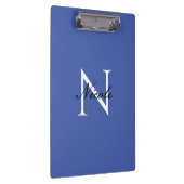 Initiaal monogram handgeschreven eigen naam blauw klembord (Rechts)