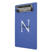 Initiaal monogram handgeschreven eigen naam blauw mini klembord (Angled2)