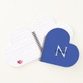 Initiaal monogram handgeschreven eigen naam blauw notitieboek (Binnen)
