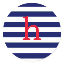 Initiaal monogram in kleine letters Navy Stripe