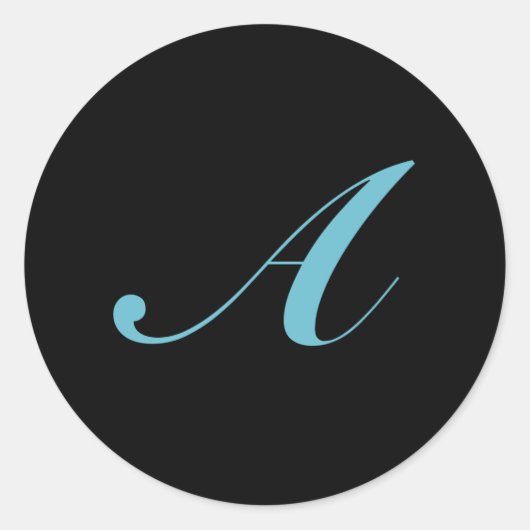 Initiaal monogram letter A Ronde Sticker (Voorkant)
