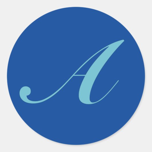 Initiaal monogram letter A Ronde Sticker (Voorkant)