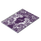 Initiaal Monogram Letter Abstract Rollend Paars Notitieboek (Linkerzijde)