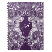 Initiaal Monogram Letter Abstract Rollend Paars Notitieboek (Voorkant)
