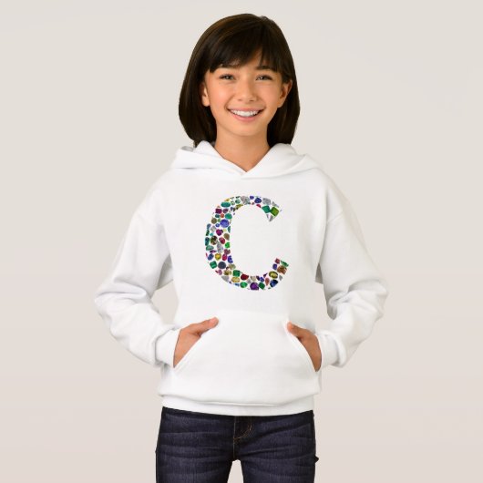 Initiaal Monogram Letter C Trendy (Voorkant volledig)