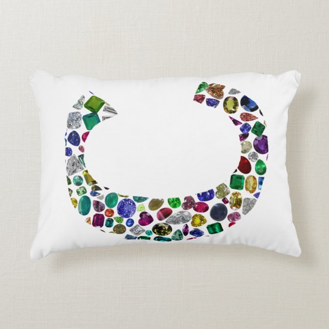 Initiaal Monogram Letter C Trendy Accent Kussen (Voorkant)