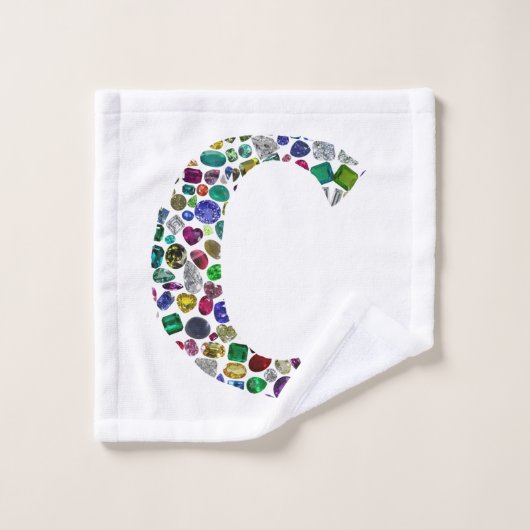 Initiaal Monogram Letter C Trendy Bad Handdoek (Wasdoekje)