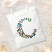 Initiaal Monogram Letter C Trendy Bedankzakje (Geknipt)