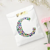 Initiaal Monogram Letter C Trendy Bedankzakje (Gezegeld)