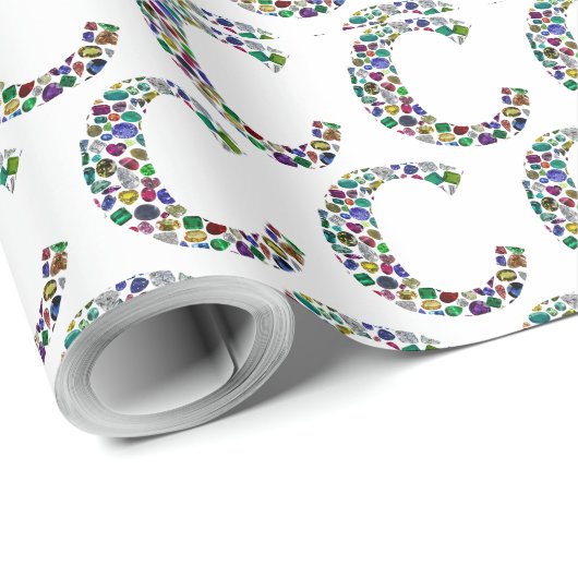 Initiaal Monogram Letter C Trendy Cadeaupapier (Rol Hoek)