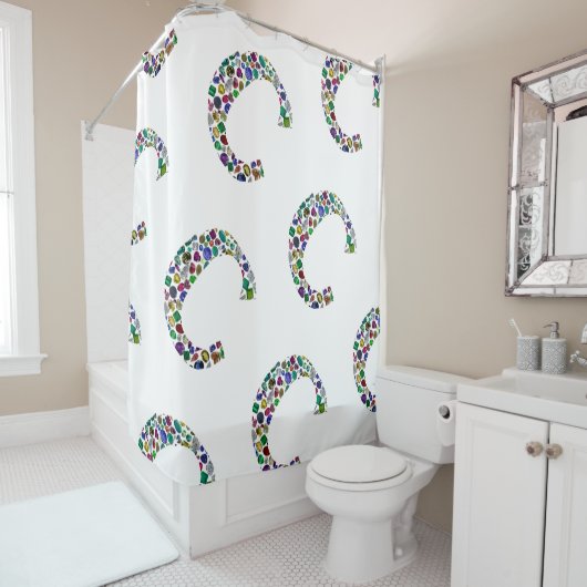 Initiaal Monogram Letter C Trendy Douchegordijn (In situ)