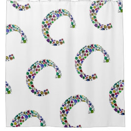 Initiaal Monogram Letter C Trendy Douchegordijn