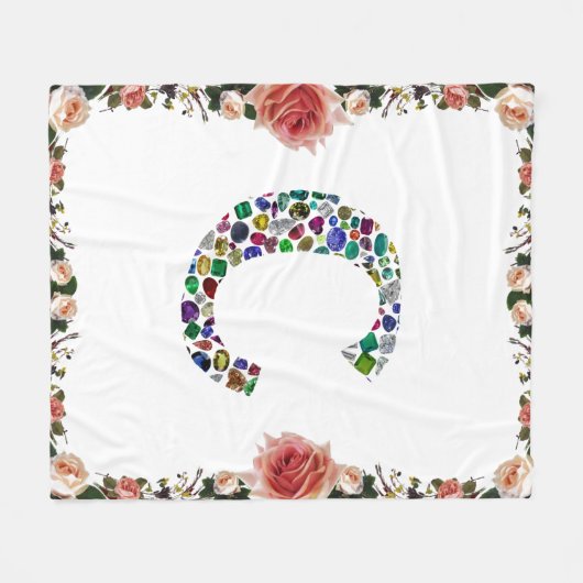 Initiaal Monogram Letter C Trendy Fleece Deken (Voorkant (Horizontaal))