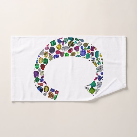 Initiaal Monogram Letter C Trendy Handdoek (Handdoek)