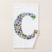 Initiaal Monogram Letter C Trendy Handdoek (Handdoek)