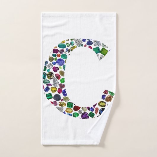 Initiaal Monogram Letter C Trendy Handdoek (Handdoek)