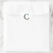 Initiaal Monogram Letter C Trendy Hart Sticker (Tas)