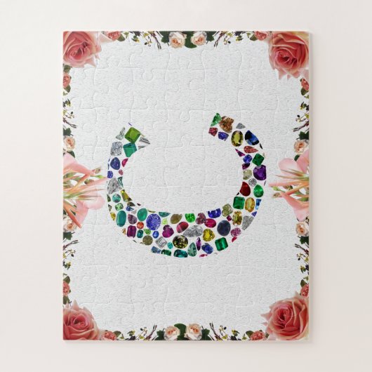 Initiaal Monogram Letter C Trendy Legpuzzel (Verticaal)