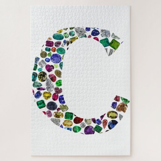 Initiaal Monogram Letter C Trendy Legpuzzel (Verticaal)