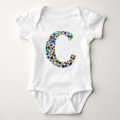 Initiaal Monogram Letter C Trendy Romper (Voorkant)