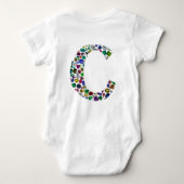 Initiaal Monogram Letter C Trendy Romper (Achterkant)