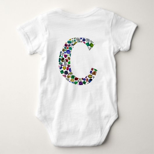 Initiaal Monogram Letter C Trendy Romper (Achterkant)