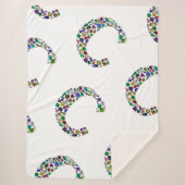 Initiaal Monogram Letter C Trendy Sherpa Deken (Voorkant)