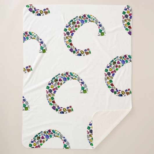 Initiaal Monogram Letter C Trendy Sherpa Deken (Voorkant)