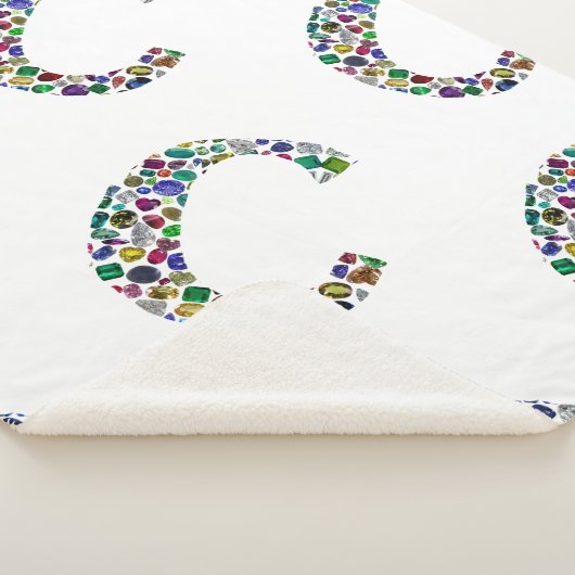 Initiaal Monogram Letter C Trendy Sherpa Deken (3/4)