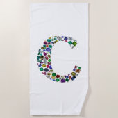 Initiaal Monogram Letter C Trendy Strandlaken (Voorkant)