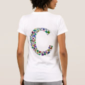 Initiaal Monogram Letter C Trendy T-shirt (Achterkant)