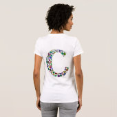 Initiaal Monogram Letter C Trendy T-shirt (Achterkant volledig)